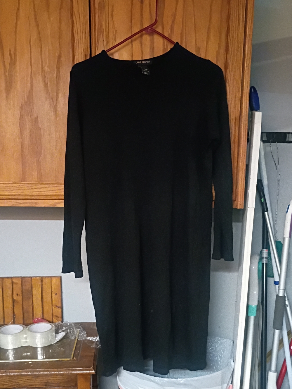 Lane Bryant Black Long Sleeve Crewneck Dress